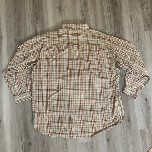 Columbia Sports Titanium Omni Dry Men's Button Down Shirt XXL Plaid Vent Cream - Picture 2 of 11
